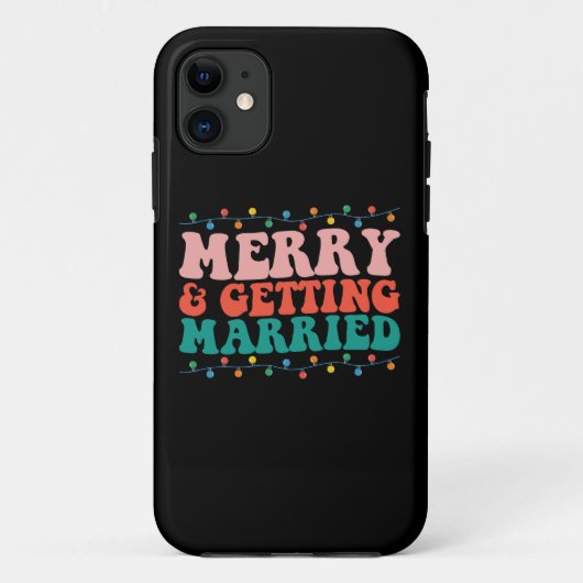 Coques Case-Mate iPhone Couple joyeux et marié de Noël Groovy (Dos)