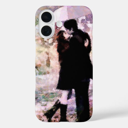Coques Case-Mate iPhone Couple romantique amoureux S'embrasser dans la plu (Verso)