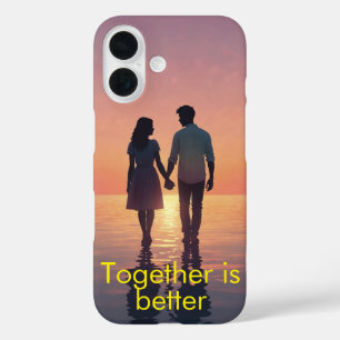 Coques iPhone 16 Couple romantique personnalisé Silhouette