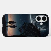 Coques Case-Mate iPhone Couple romantique sous la lune (Verso (horizontal))