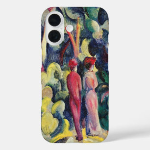 Coques iPhone 16 Couple sur le chemin de la forêt par August Macke