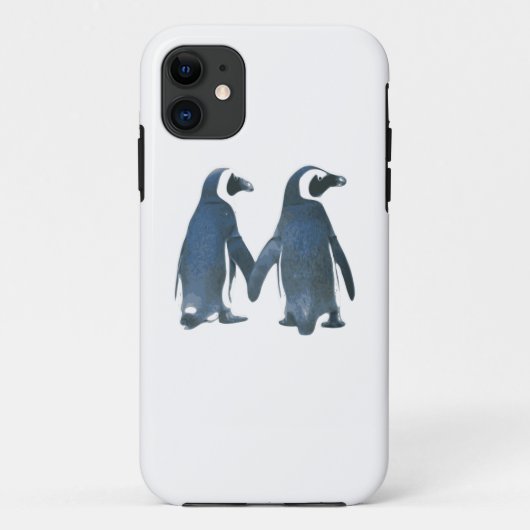 Coques Case-Mate iPhone Couples de pingouin tenant des mains (Dos)