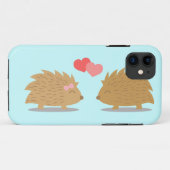 Coques Case-Mate iPhone Couples mignons de hérisson dans l'amour (Dos (Horizontal))