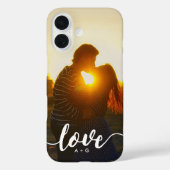 Coques Case-Mate iPhone Couples Monogramme LOVE Photo personnalisée (Verso)