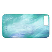 Coques Case-Mate iPhone Coups de Pinceau Abstraits Modernes Turquoise Vert (Dos (Horizontal))