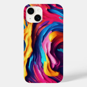 Coque Pour iPhone 14 Coups de pinceau colorés abstraits psychédéliques