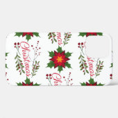 Coques Case-Mate iPhone Courbe fleurie de Noël motif floret holi (Verso (horizontal))