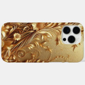 Coques Case-Mate iPhone Courbe florale dorée moderne (Verso (horizontal))