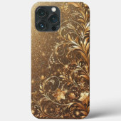Coques Case-Mate iPhone Courbe florale dorée moderne (Verso)