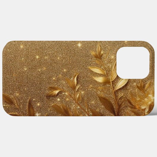 Coques Case-Mate iPhone Courbe florale dorée moderne (Verso (horizontal))