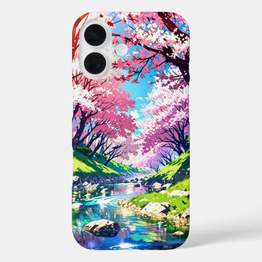 Coques Case-Mate iPhone Courbe fluviale au printemps - Paysage d'Anime (Verso)