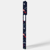 Coques Case-Mate iPhone Courbe rouge vert fleuri motif monogramme hivernal (Verso / Droite)