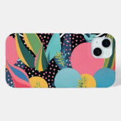 Coques Case-Mate iPhone Courbes et points avec feuilles (Verso (horizontal))