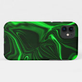 Coques Case-Mate iPhone Courbes ou ondulations vert métallique, foncé (Dos (Horizontal))