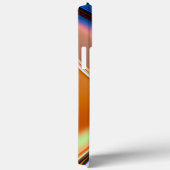 Coques Case-Mate iPhone Courbes torsadées en bleu surligné et orange acryl (Verso / Droite)