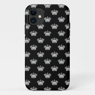 Coque Case-Mate Pour iPhone Couronne 01 - Blanc sur noir