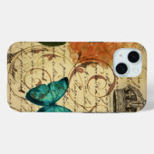 Coques Case-Mate iPhone couronne art botanique français papillon hydrangée (Verso (horizontal))