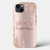 Couronne chic cool pailletée goutte Rose Gold