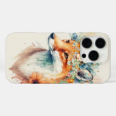 Coques Case-Mate iPhone Couronne de fleurs de renard aquarelle (Verso (horizontal))