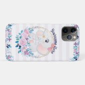 Coques Case-Mate iPhone Couronne de fleurs rose pâle pour éléphant mère et (Dos (Horizontal))