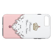 Coques Case-Mate iPhone Couronne de la Reine de monogramme (Dos (Horizontal))