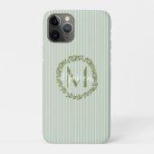 Coques Case-Mate iPhone Couronne de monogramme personnalisée en olivier  (Dos)