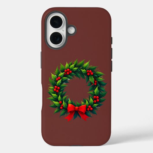 Coques Case-Mate iPhone Couronne de Noël avec Bow rouge (Verso)