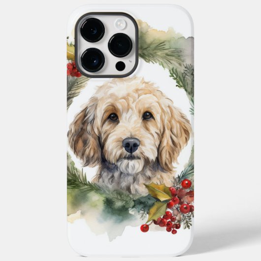 Coques Case-Mate iPhone Couronne de Noël Cockapoo Chien festif (Verso)