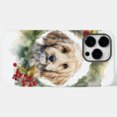 Coques Case-Mate iPhone Couronne de Noël Cockapoo Chien festif (Verso (horizontal))