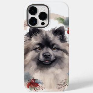Coque Pour Pour iPhone 14 Pro Max Couronne de Noël festive Keeshond