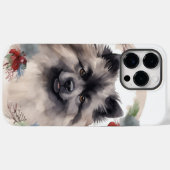 Coques Case-Mate iPhone Couronne de Noël festive Keeshond (Verso (horizontal))
