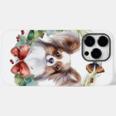 Coques Case-Mate iPhone Couronne de Noël festive Papillon (Verso (horizontal))