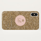 Coques Case-Mate iPhone Couronne de princesse à paillettes or rose pour fi (Dos (Horizontal))