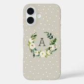 Coques Case-Mate iPhone Couronne de verdure sucrée et monogramme à points (Verso)