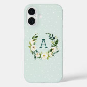 Coques Case-Mate iPhone Couronne de verdure sucrée et monogramme à points  (Verso)