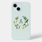 Coques Case-Mate iPhone Couronne de verdure sucrée et monogramme à points (Verso)