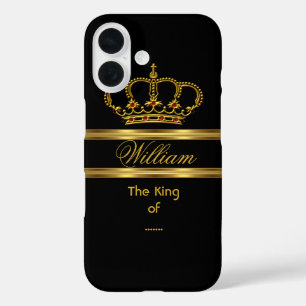 Coques iPhone 16 Couronne noire or Roi Royal Elégant Classe 3