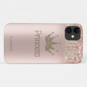 Coques Case-Mate iPhone Couronne Princess Rose Gold Parties scintillant Dr (Dos (Horizontal))