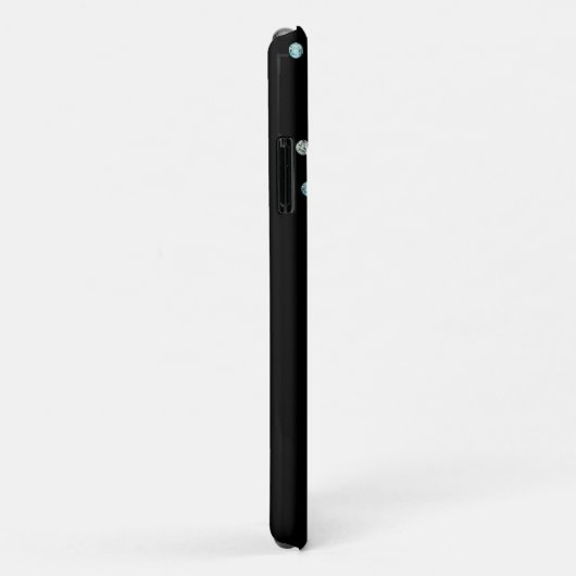 Coques Case-Mate iPhone Couronne princière et gemmes confetti sur noir (Dos/Droite)