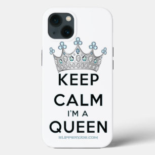 Case-Mate iPhone Case Couronne reine de SlipperyJoe's restez calme argen