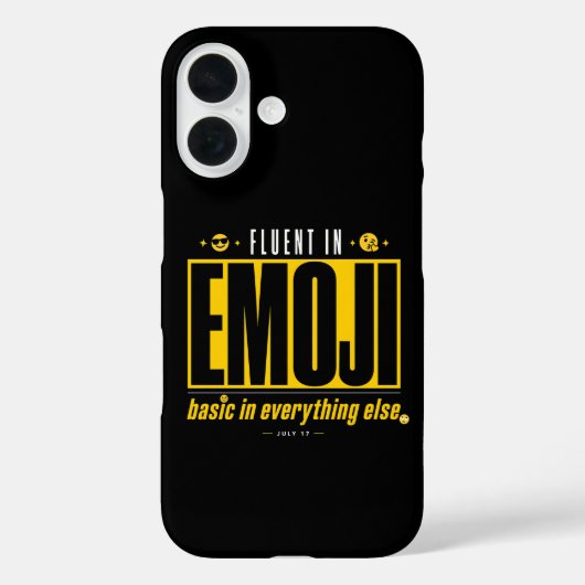 Coques Case-Mate iPhone Courroies pour iPhone 16 Fluent en Emoji | Funny E (Verso)
