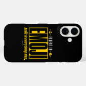 Coques Case-Mate iPhone Courroies pour iPhone 16 Fluent en Emoji | Funny E (Verso (horizontal))