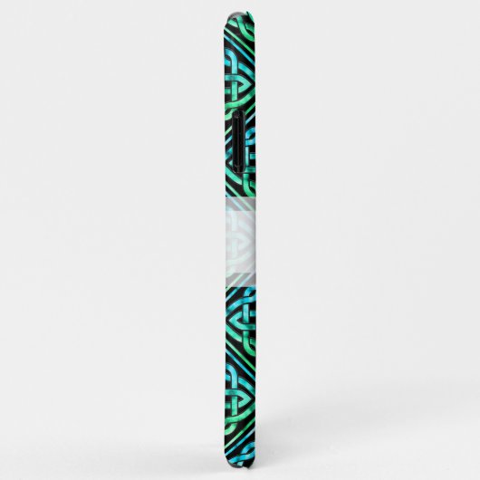 Coques Case-Mate iPhone Coussin Celtique Personnalisé - Carreau Bleu Vert  (Dos/Droite)