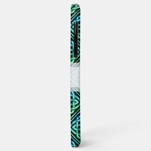 Coques Case-Mate iPhone Coussin Celtique Personnalisé - Carreau Bleu Vert  (Dos/Gauche)