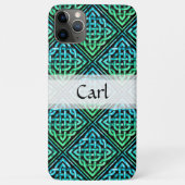 Coques Case-Mate iPhone Coussin Celtique Personnalisé - Carreau Bleu Vert  (Dos)