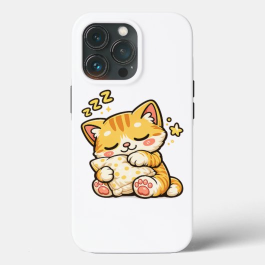 Coques Case-Mate iPhone Coussin de chat endormi mignon (Verso)