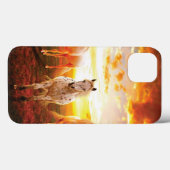 Coques Case-Mate iPhone Coussin de chevaux au coucher du soleil (Verso (horizontal))