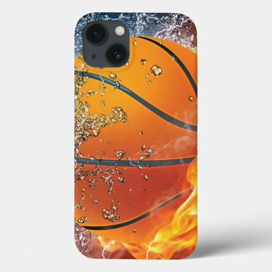 Coques Case-Mate iPhone coussin de lancer de basket enflammé (Verso)