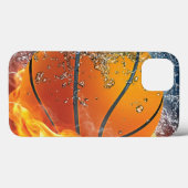 Coques Case-Mate iPhone coussin de lancer de basket enflammé (Verso (horizontal))