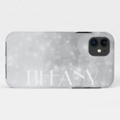 Coques Case-Mate iPhone Coutume de Noël étincelante argent (Dos (Horizontal))